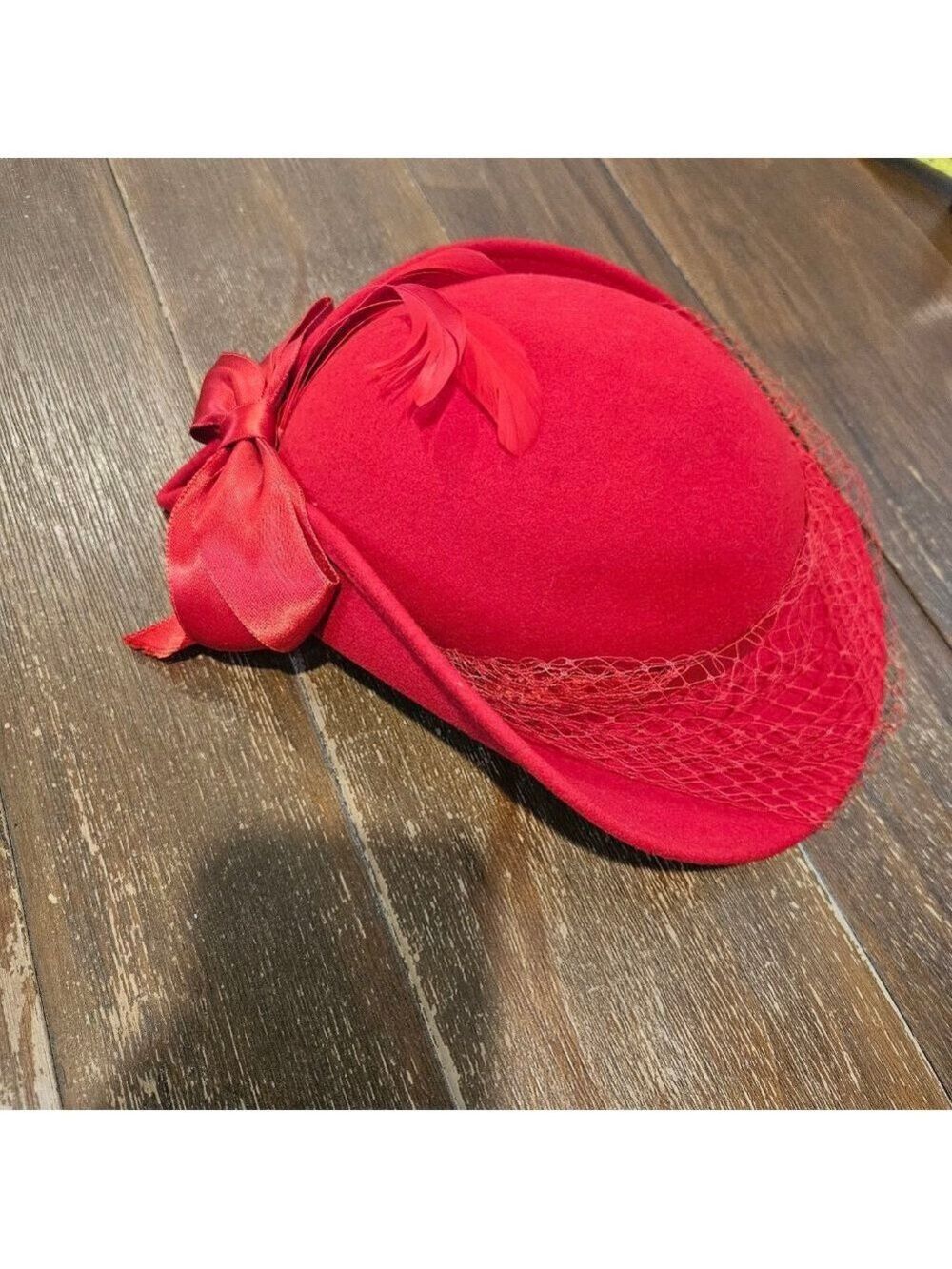 Women's Michael Howard Vintage Red One Size Wool Fascinator Hat